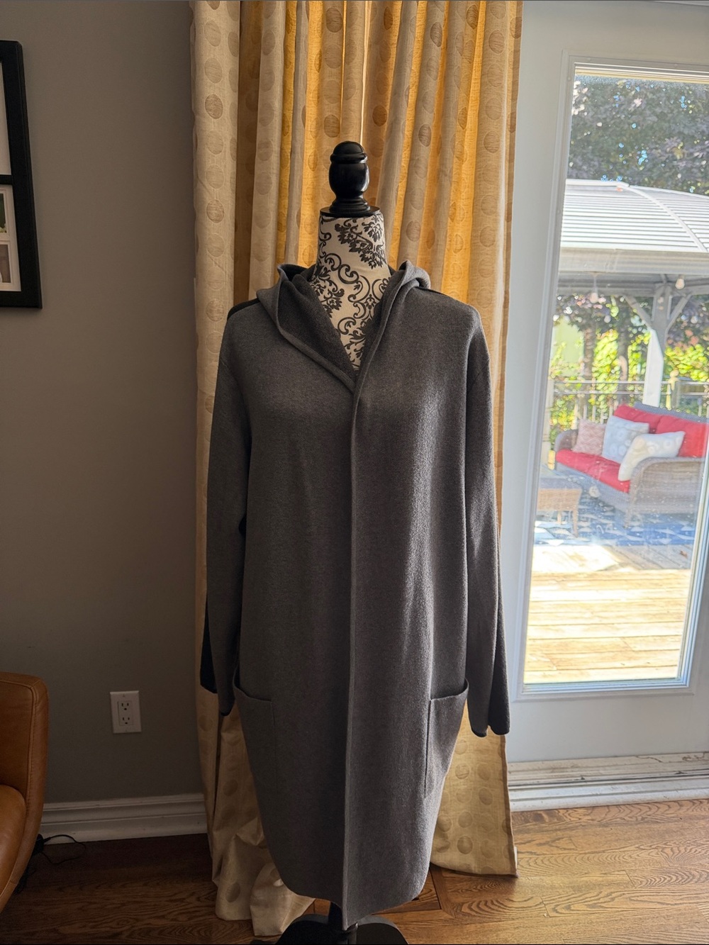 Rachel Zoe Gray Hooded Longline Cardigan